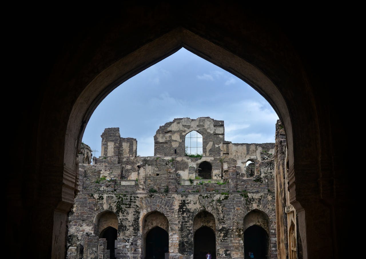 Explore the ancient ruins and iconic architecture of Golconda Fort in Hyderabad, India.